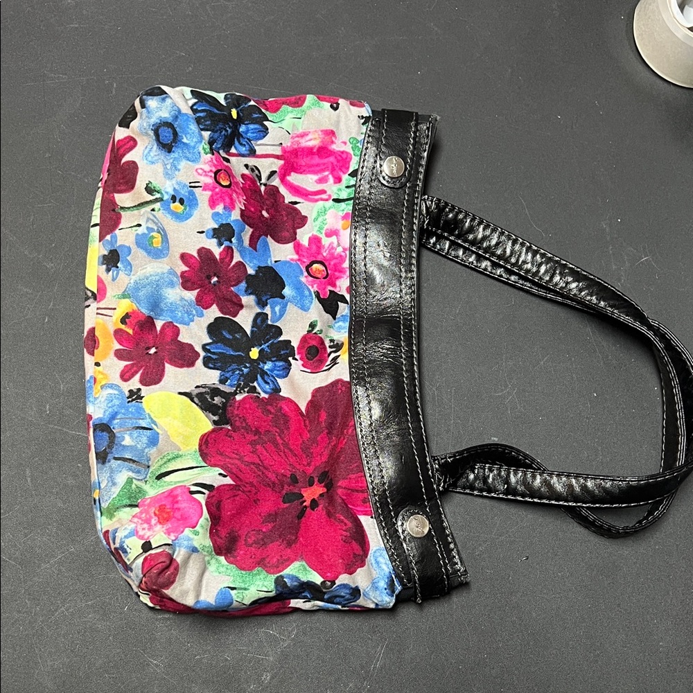Thirty-One Floral Tote Bag - Black and Multicolor